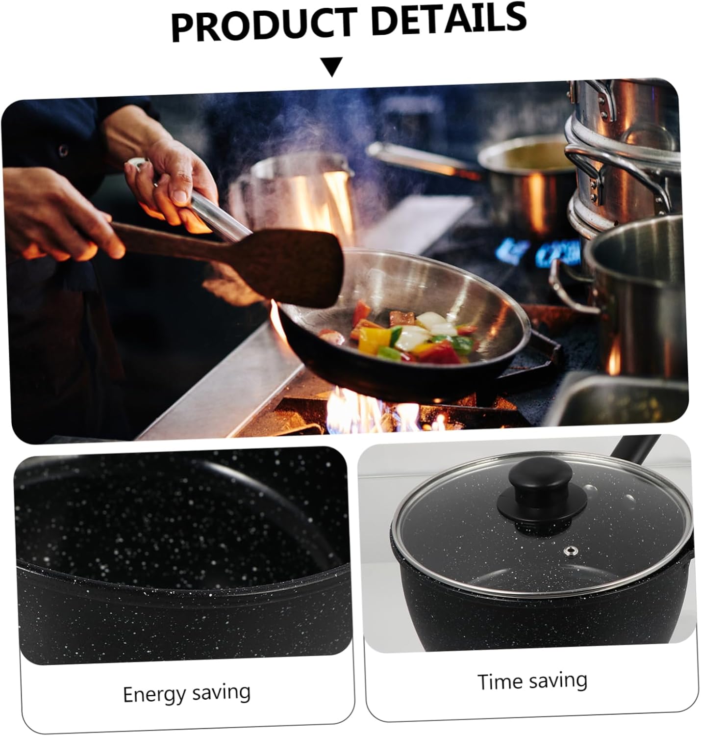 Medical Stone Milk Pot Induction Stove Gas Stove Compatible Nonstick Saucepan Cooking Pot