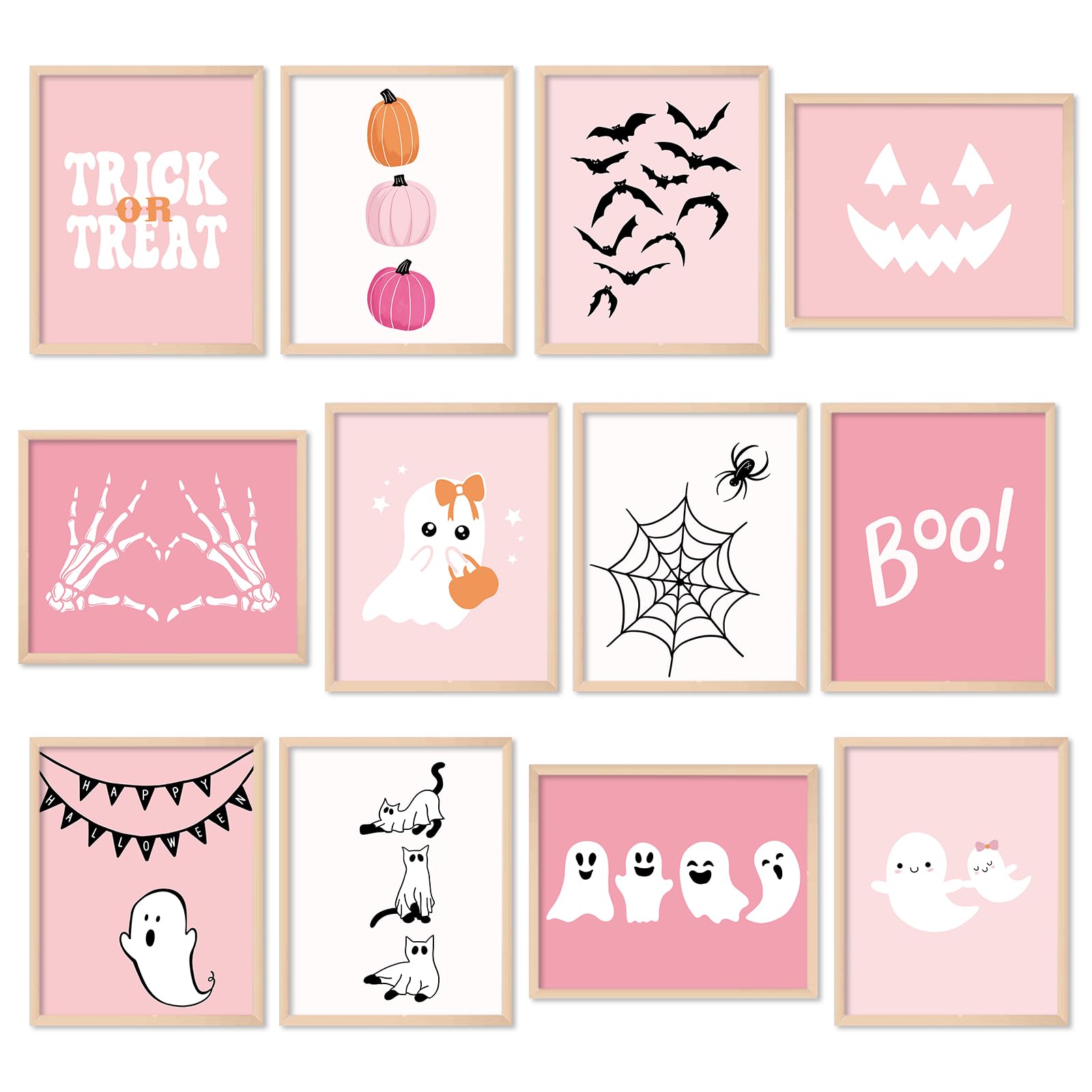 Impression Halloween fantôme rose pour galerie murale salon chic