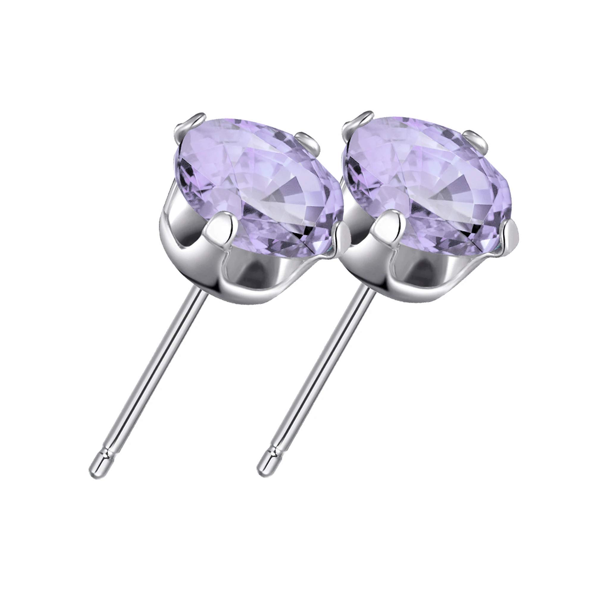 Philip JonesSterling Silver Provence Lavender Earrings Created with Zircondia® Crystals
