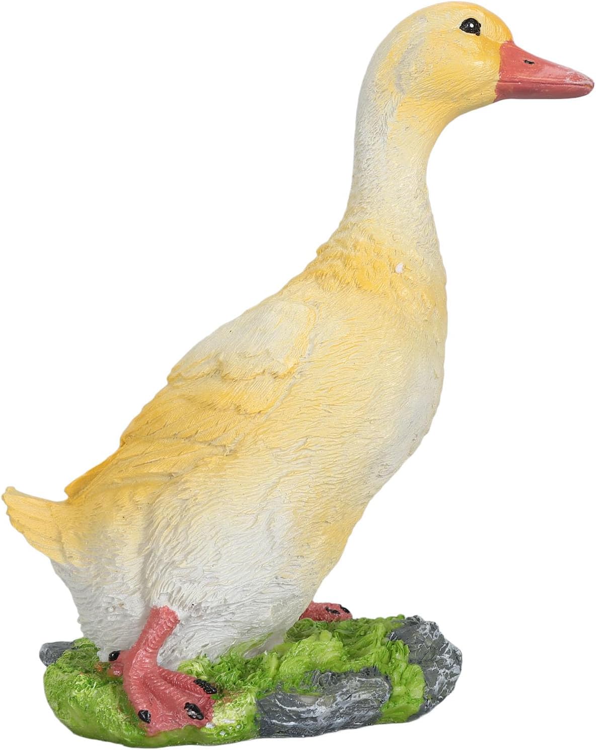Hand Painted Duck Figurine, Cute and Vibrant, and Medium Size, Suitable for Gardening and Home Decor (Yellow)