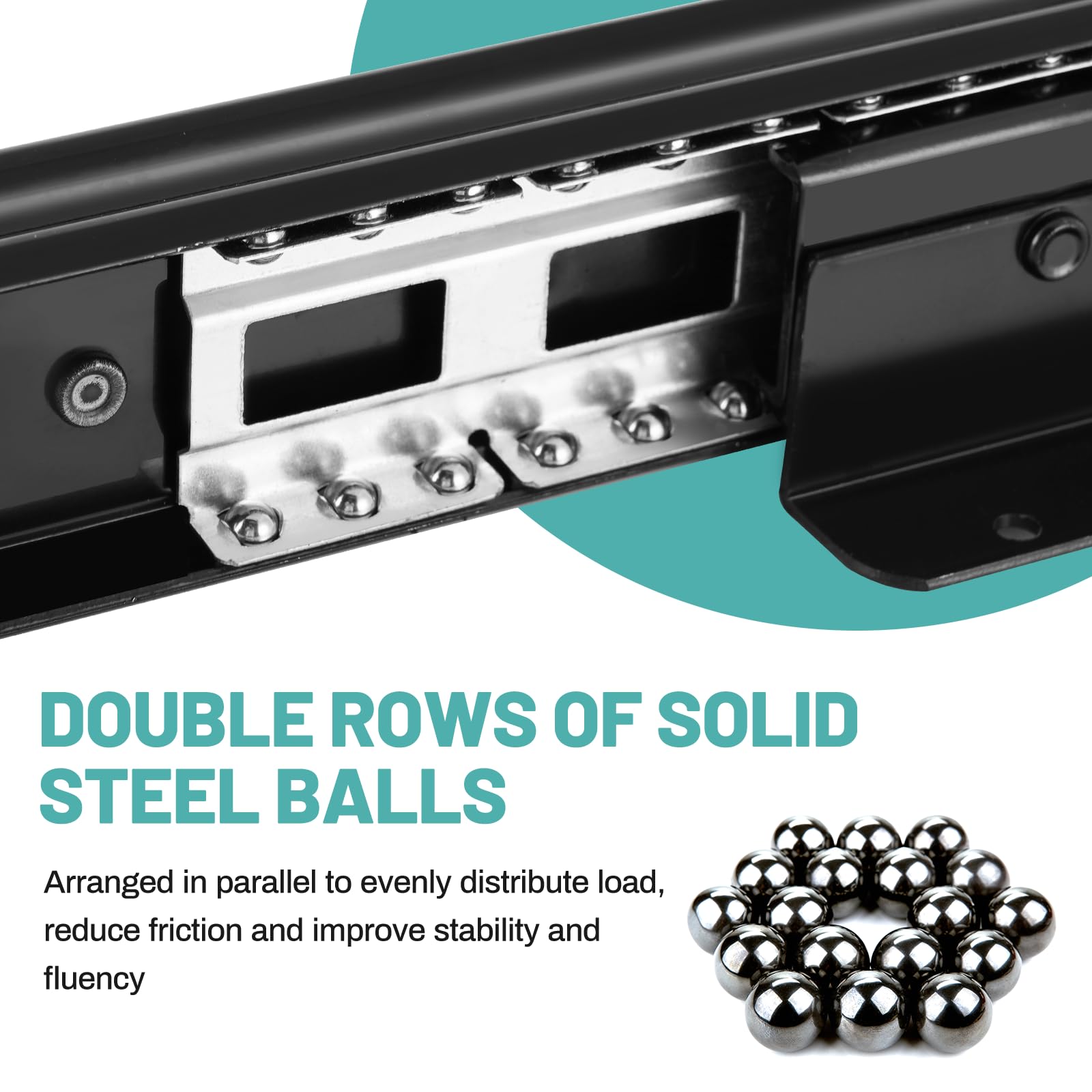 Undermount Heavy Duty Drawer Slides, 800-1850mm, 120kg Load, Bottom Mount Drawer Runners - Image 4