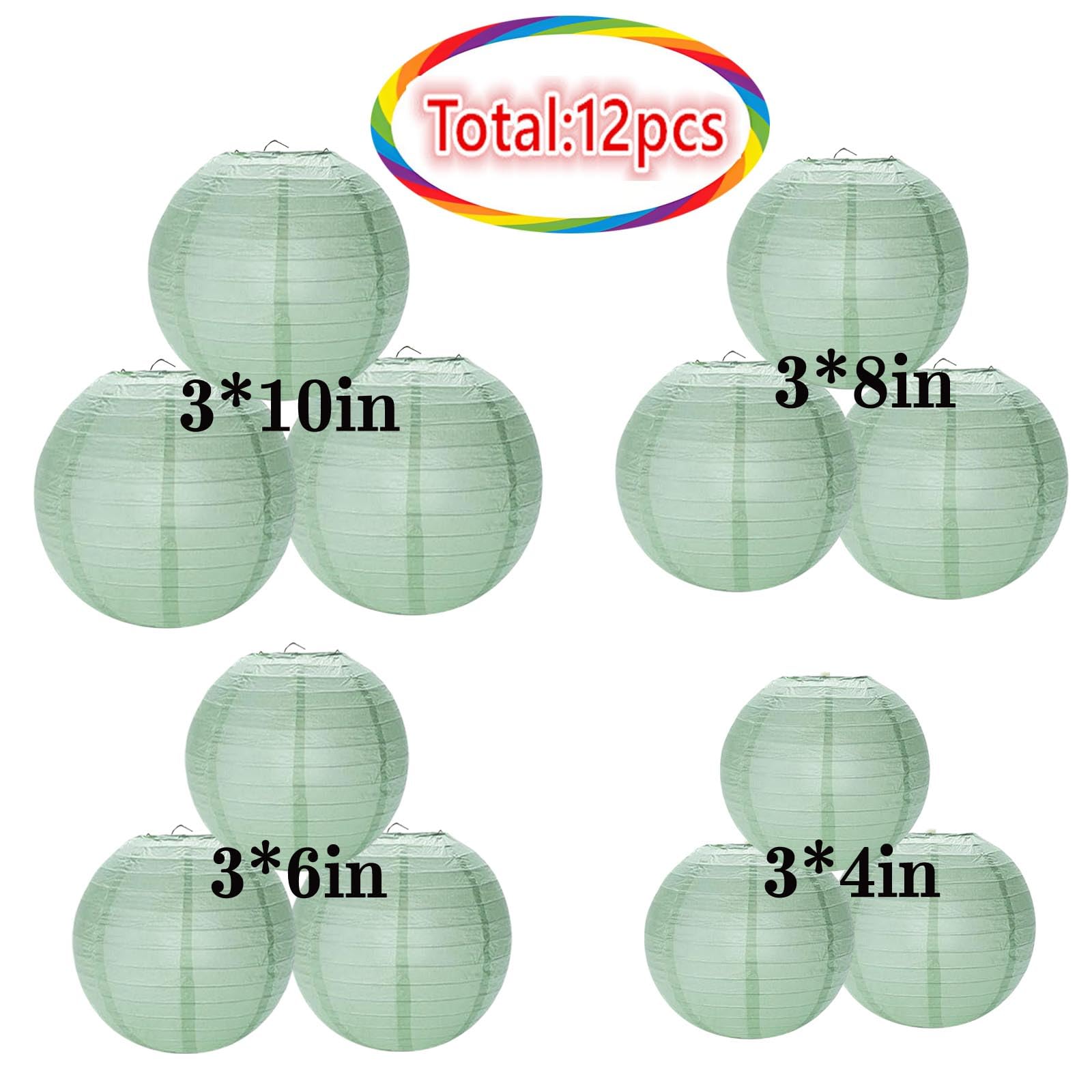 prxififeq Dusty Sage Green Paper Lanterns 12Pcs Hanging Round Paper Lanterns Decorative for Graduation Baby Shower Wedding Birthday Family Parties ?