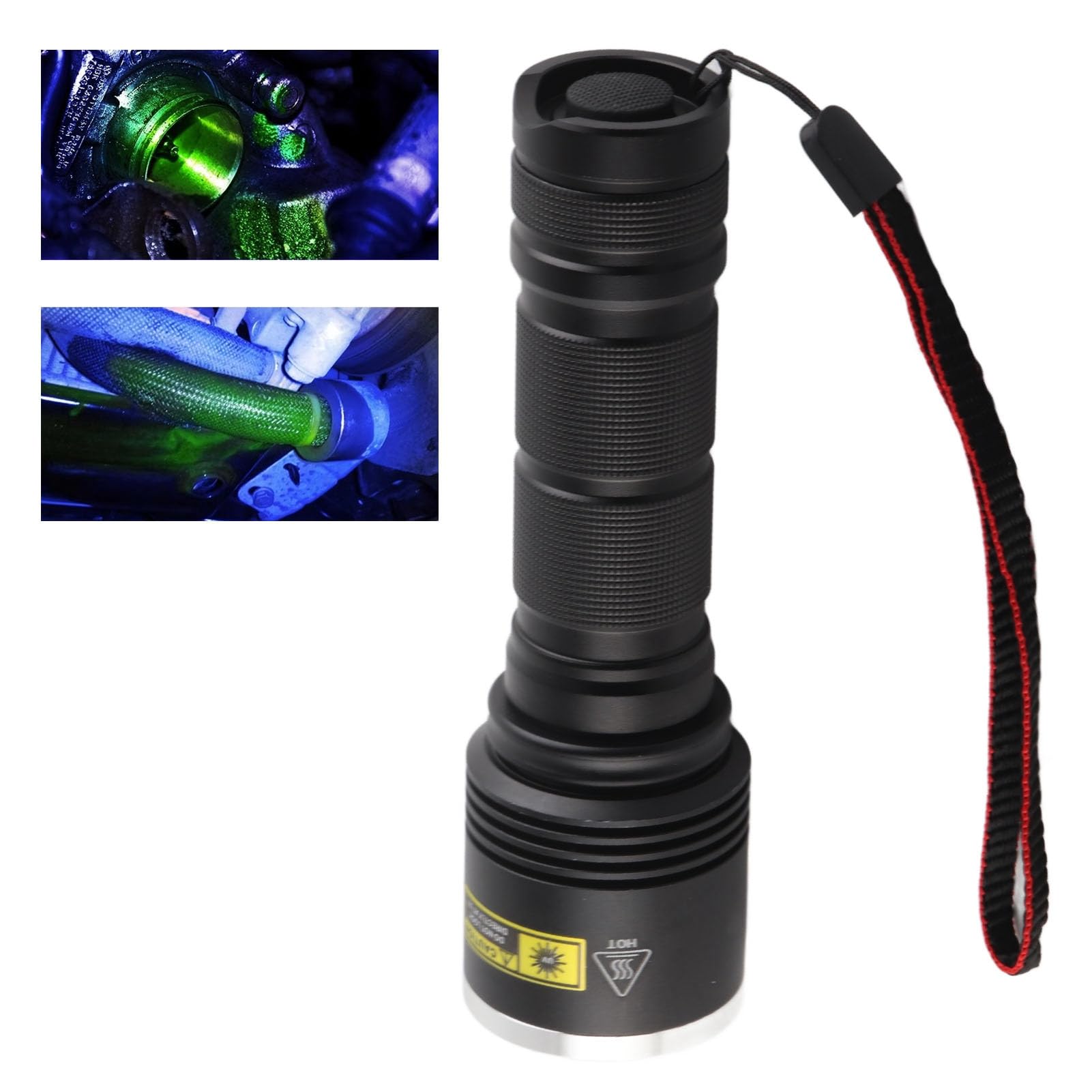 Latarka UV LED 365 nm, czarna latarka świetlna, powłoka ze stopu aluminium, latarka ultrafioletowa 40 W 1800 mW, odpowiednia latarka kempingowa UV, wykrywanie biżuterii w