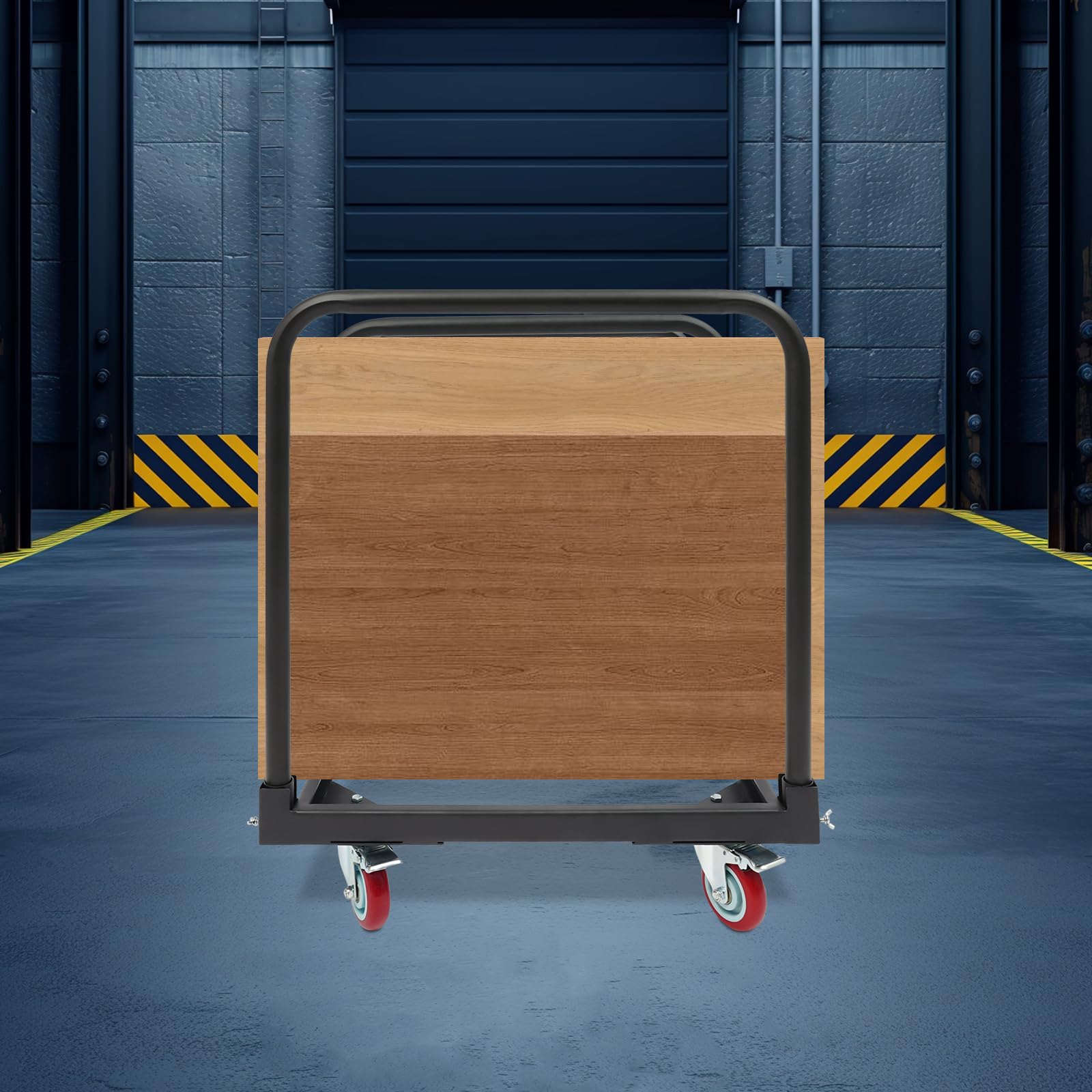 Carrello con 3 staffe tubolari, portata 90,72 kg, carrello di trasporto con 4 ruote girevoli con freno di stazionamento, carrello a piastre e supporto per il trasporto per magazzino e officina