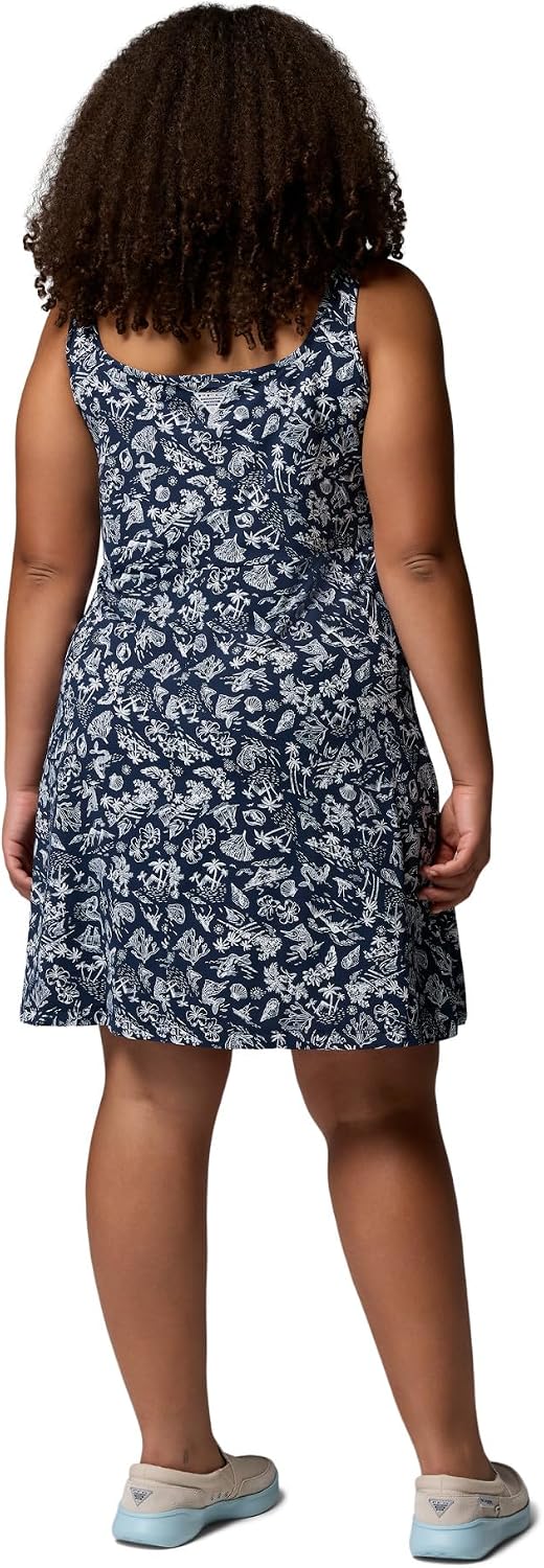 Columbia Women's PFG Freezer III Sun Dress, Collegiate Navy Konakai Tonal, 2X