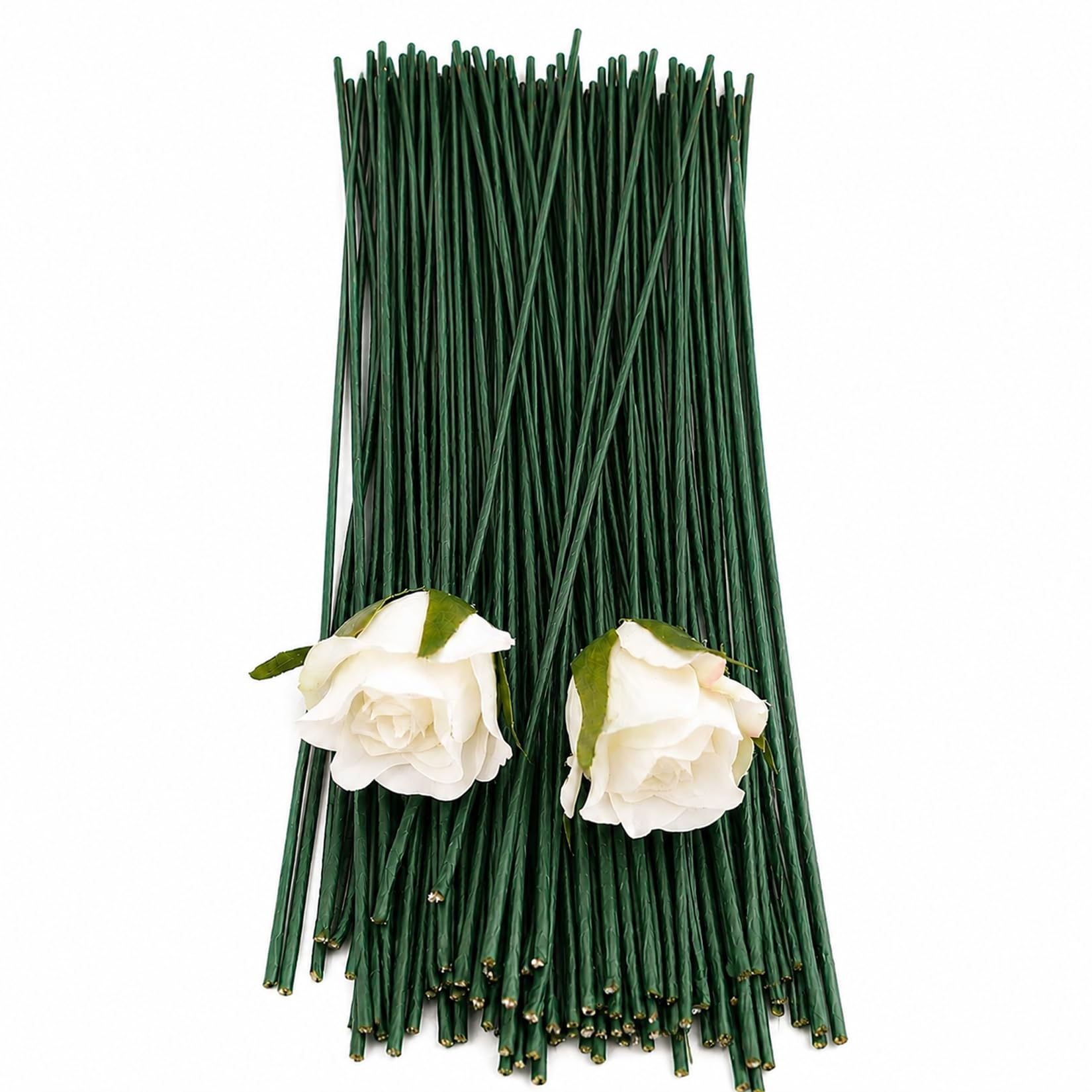Dark Green Floral Stem Wire 12 Inch | Pack of 25 | Crafting Floral Paper Wrapped Wire for Crochet & Artificial Flower Making DIY, Bouquet Craft Sticks Supplies, Bouquets, Wreaths & Flower Décor (25)-image-35