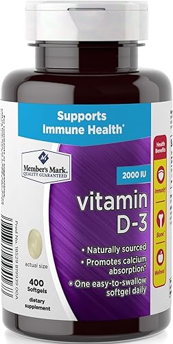 Member's Mark Vitamina D-3 2000 UI Suplemento dietético (400 unidades)