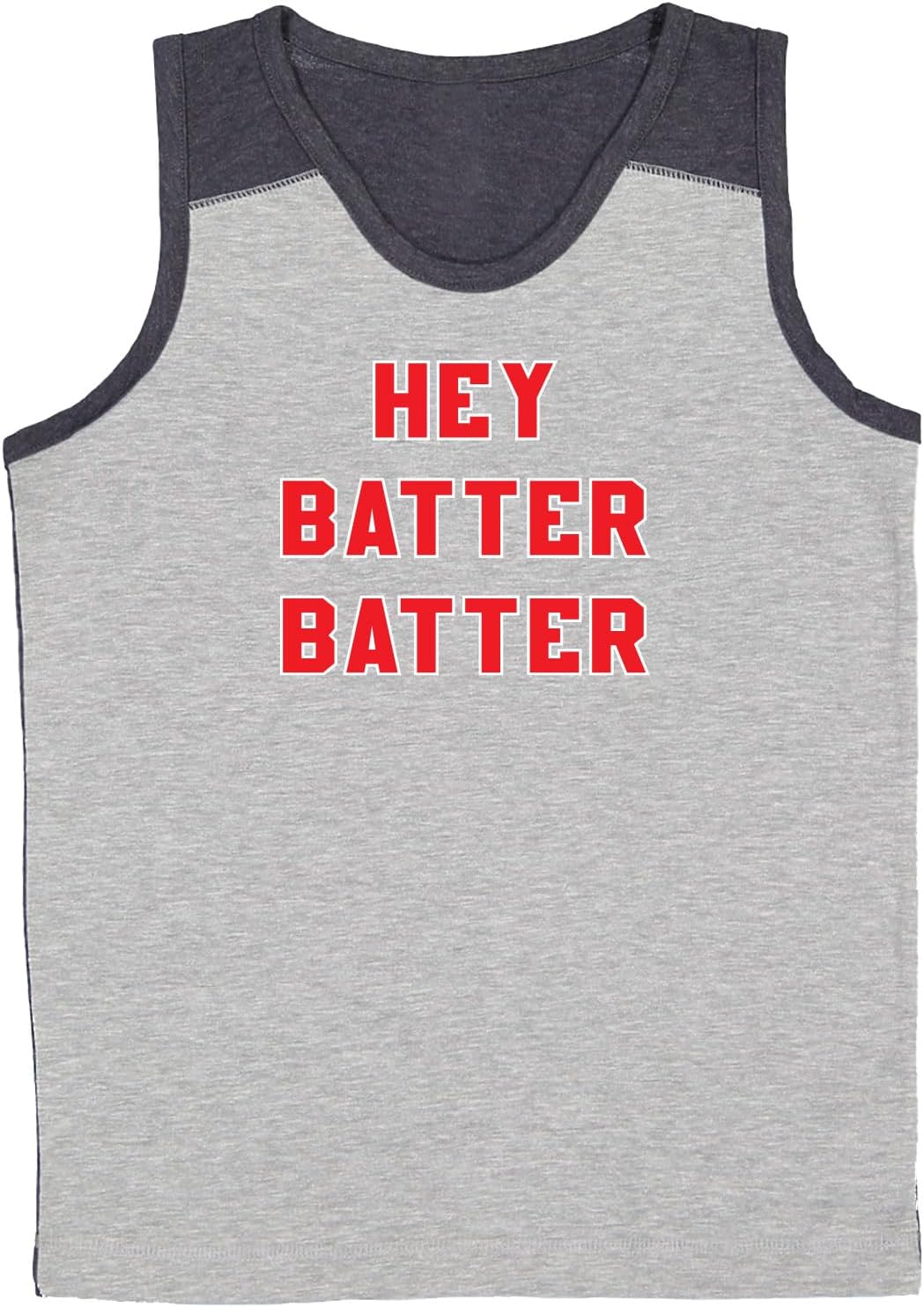 Hey Batter Batter - Funny Baseball Youth Contrast Back Tank Top