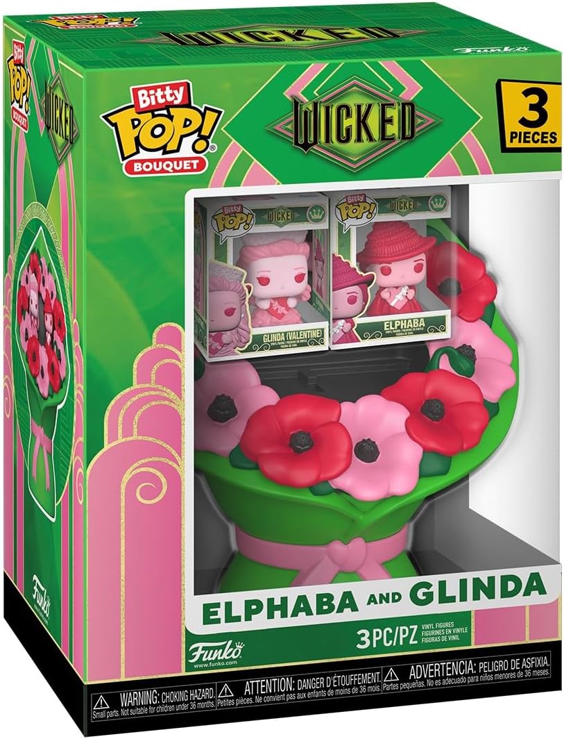 Funko Bitty POP! Bouquet: Valentine's - Wicked, Elphaba and Elsa | Official Merch - Collectable Toy - Birthday Gift Idea for Fans and Collectors