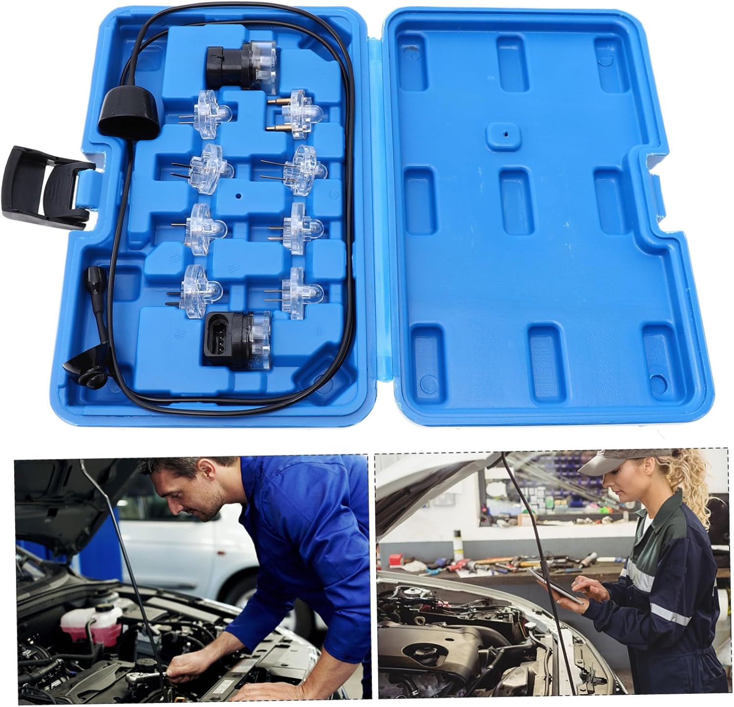 Healifty 1set Complete Car Repair Tool Includes Fuel Injector Cleaner Tool Automotive Test Light Timing Tester Circuit Tester and Accessories