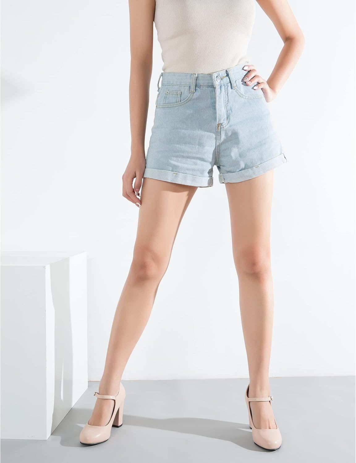 MAIERNISI JESSI Women's Mary Jane Pumps, Closed Round Toe, Block Heel with Ankle Strap Buckle, 3.54 Inch High Heel - Image 2