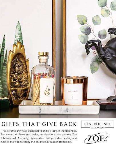 Miniatura 6 de Bandeja de tocador de cerámica bandeja de velas con acabado de mármol blanco bandeja de joyería plato de joyería decoración de bandeja de mármol