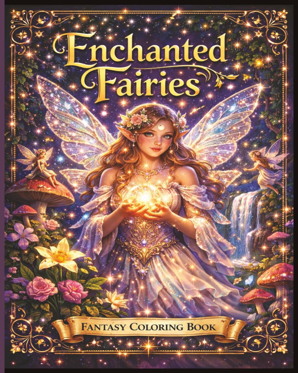 Enchanted Fairies Fantasy Coloring Book: Enchanted Fairies Fantasy Coloring Book for Adults: 69 Magical Fairy, Queen, King, Prince, Castle, and Enchanted Forest Coloring Pages