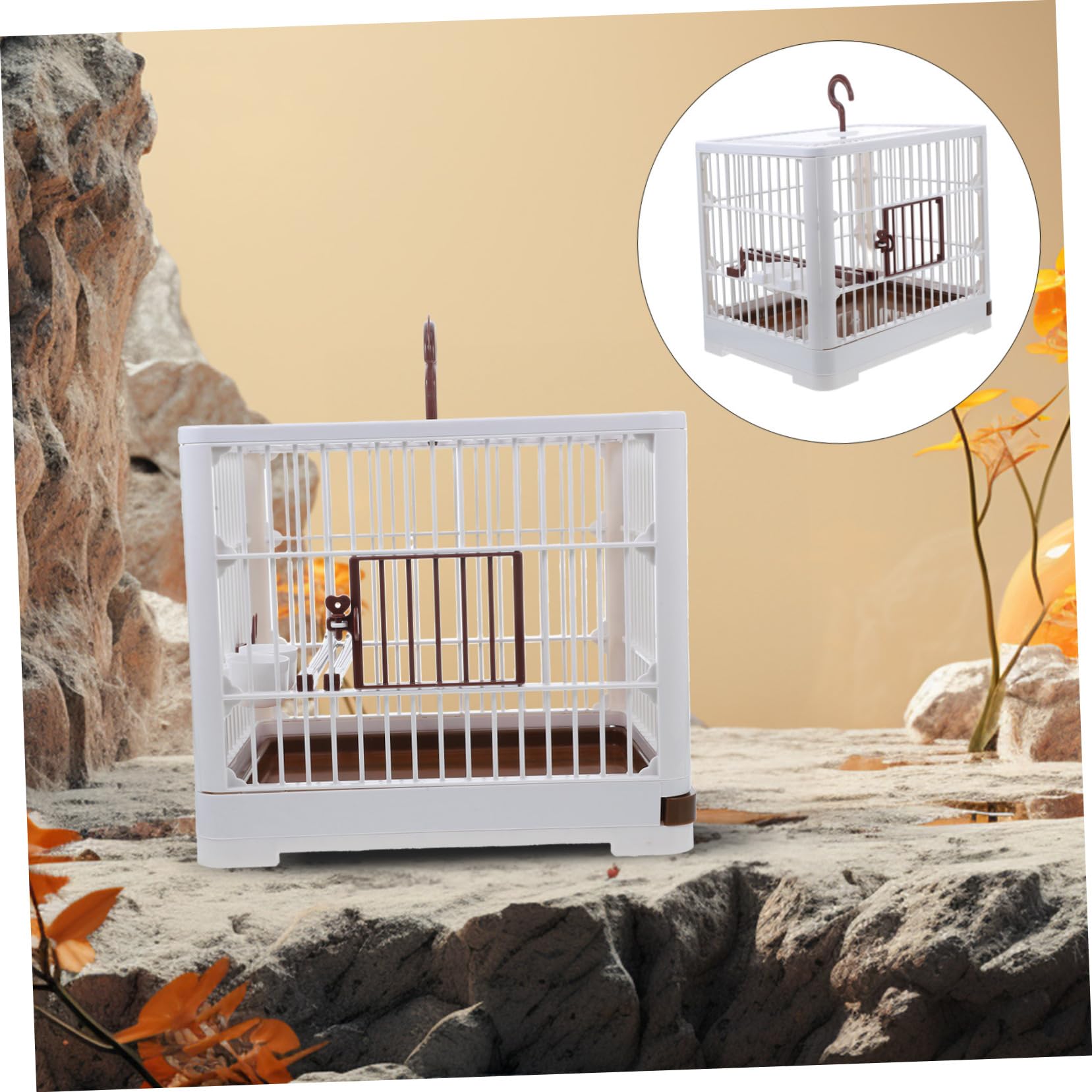 Reisekäfig für Kleine Vögel Tragbar mit Belüftungsöffnungen und Abnehmbarer Bodenwanne Robust für Reisen und Outdoor Aktivitäten
