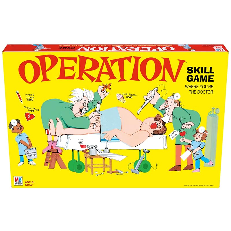 Hasbro Gaming Operation Electronic Board Game, Family Games for Kids Ages 6+, Kids Board Games for 1+ Players, Funny Games for Kids, Easter Gifts for Boys and Girls (Amazon Exclusive) Game Original ve
