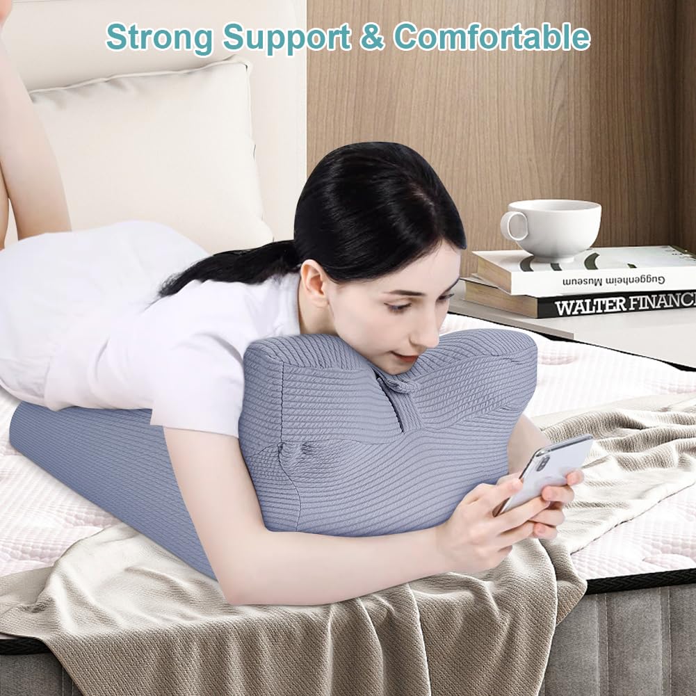 Ausla Almohada Ortopédica, Almohada de Apoyo para el Cuello, Almohada de Espuma Viscoelástica, Almohada para Dormir de Lado, Almohada Ergonómica para la Cabeza contra los Ronquidos y