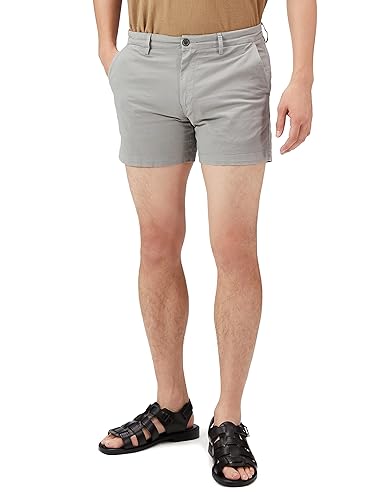 Amazon Essentials Men's Slim-Fit 5" Flat-Front Comfort Stretch Chino Short (Previously Goodthreads) - 30W - Light Grey