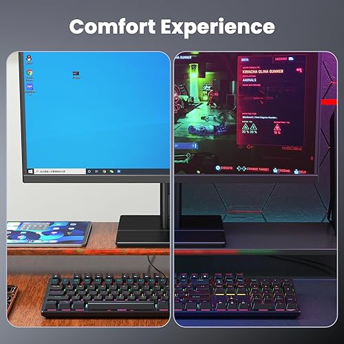 Miniatura 8 de Mechanical Gaming Keyboard Wired, Red Switch USB Keyboard, 104 Key Full Size Light Up Computer Keyboard for PC Mac