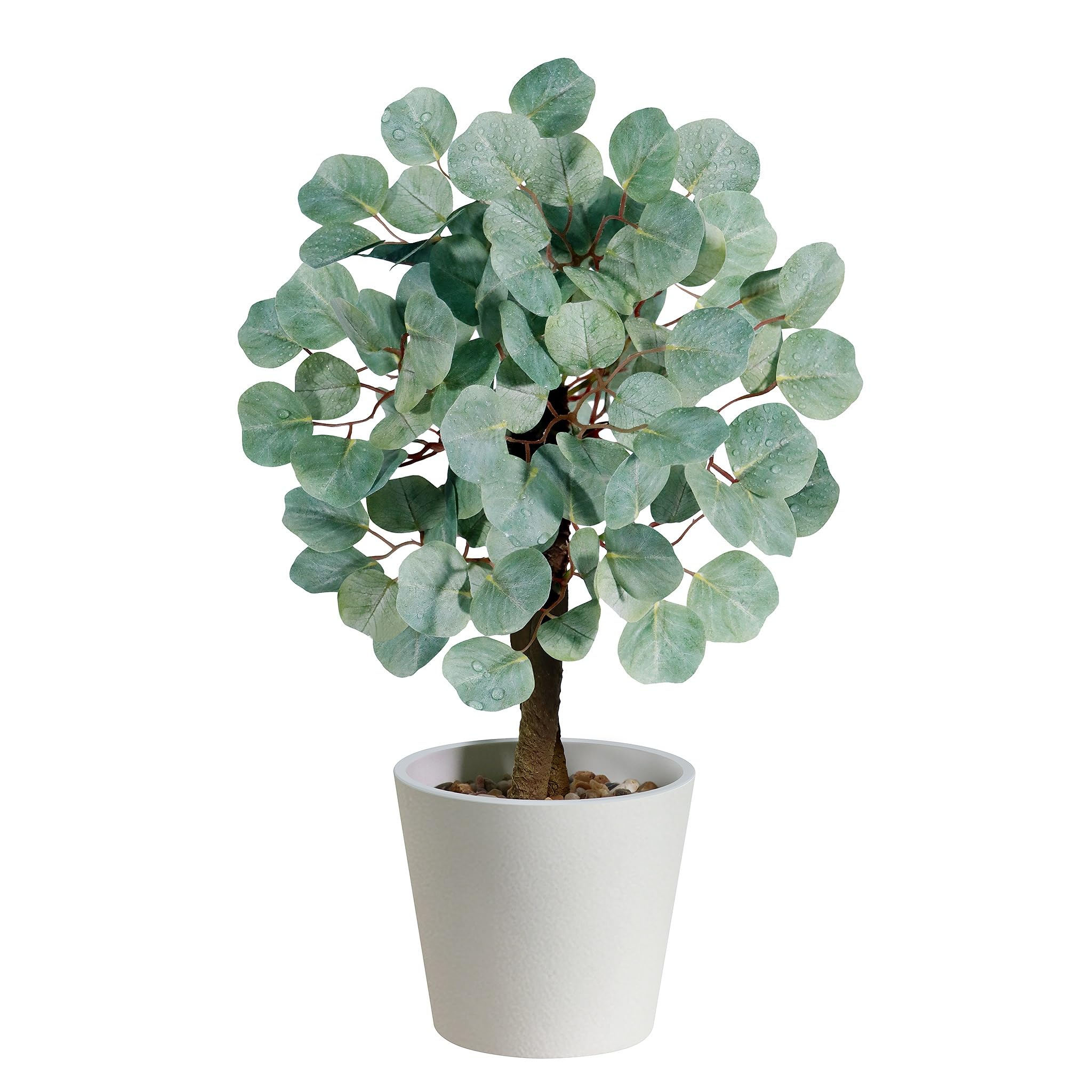 Bonsai artificiale da 38,1 cm, piante finte da scrivania, eucalipto, con fioriera, per casa, ufficio, mensola, bagno, rustico, decorazione per la stanza della fattoria