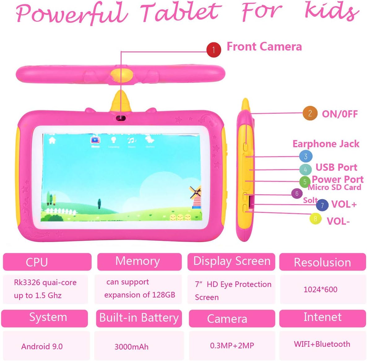 Prоduсt Dеаl Tablet for Kids,7 inch Kids Tablet Android 9.0 Edition Tablet with WiFi and Bluetooth,GMS Certified, 2GB+16GB Tablet for Kids,Children Tablet with Parental Control Bеѕt Prоmо Tablet for Kids,7 inch Kids Tablet Android 9.0 Edition Tablet with WiFi and Bluetooth,GMS Certified, 2GB+16GB Tablet for Kids,Children Tablet with Parental Control