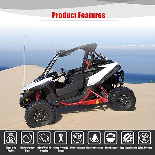 Miniatura 5 de Goldfire RZR Bolsa de techo UTV, bolsa central de almacenamiento de techo de gran capacidad, bolsa de equipo impermeable para accesorios de
