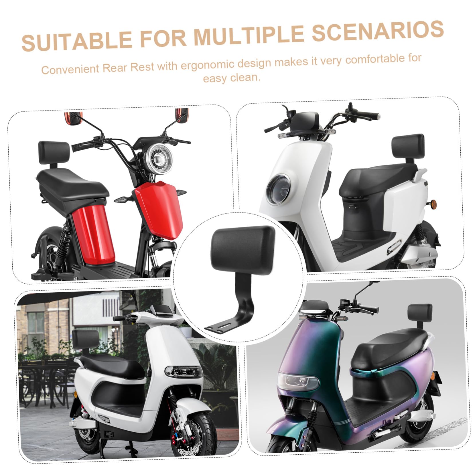 INOOMP Cuscino Posteriore per Bicicletta Poggiapiedi Comodo Materiale Resistente Facile da Pulire Sostituto per Guida