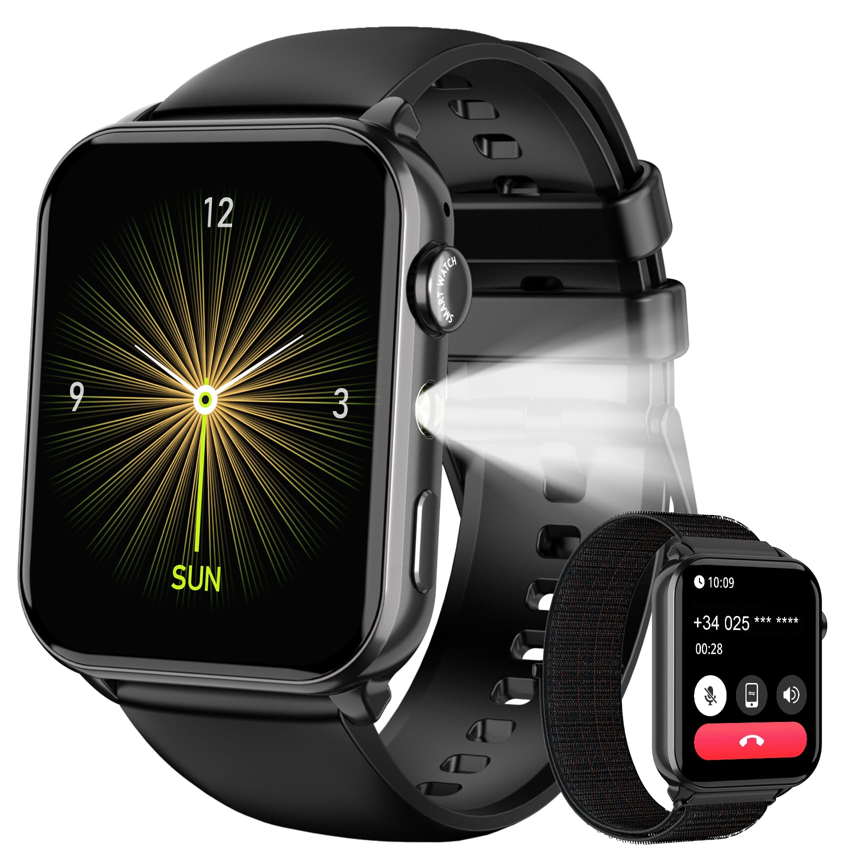 IOWODO Smartwatch Herren Luxus Business mit 14K Gold-Inlay, ChatGPT KI, GPS & Kompass, 1,43