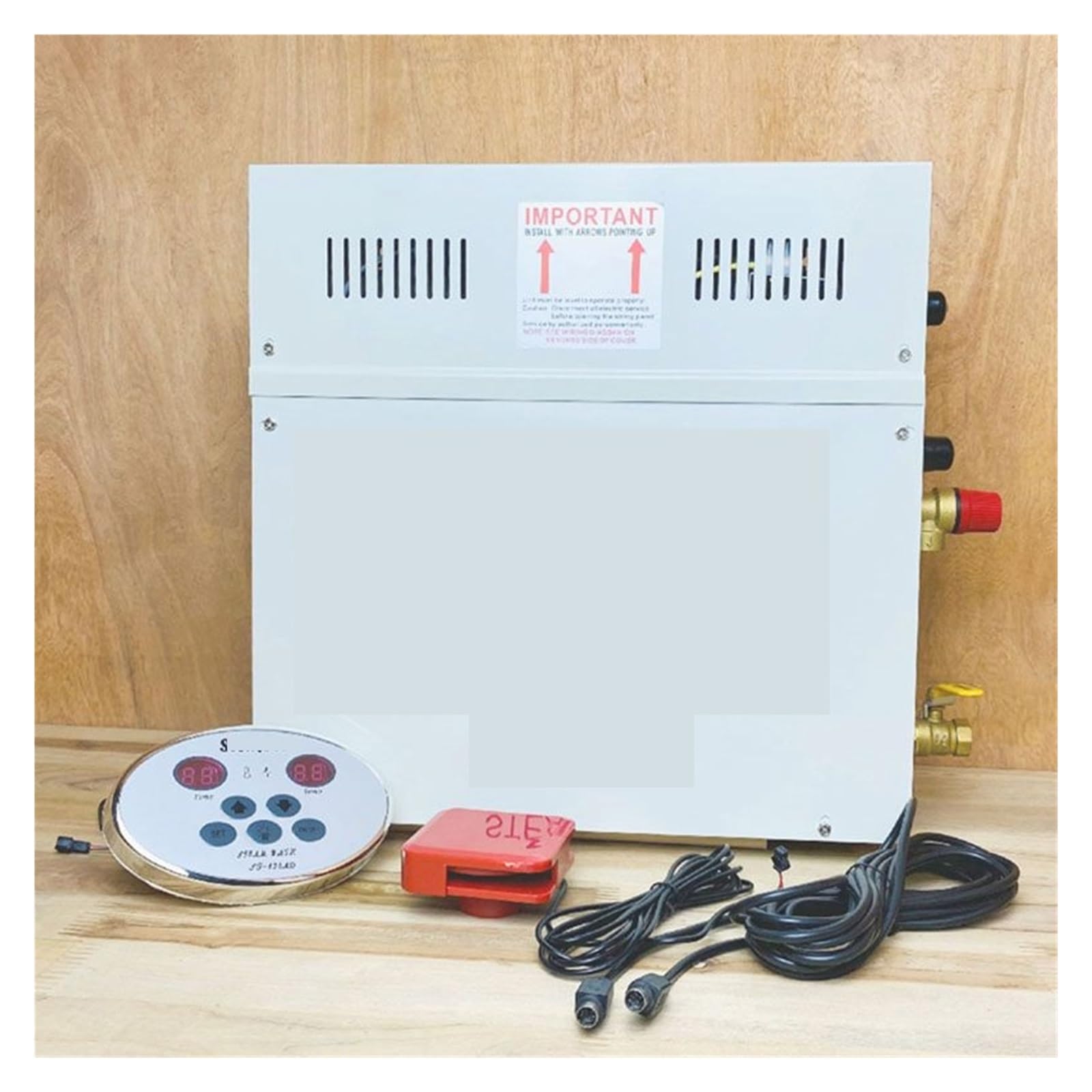 Generator pary do sauny domowej i komercyjnej, cyfrowy wyświetlacz kotła do łaźni parowej z lekką sauną(4.5KW 380V)