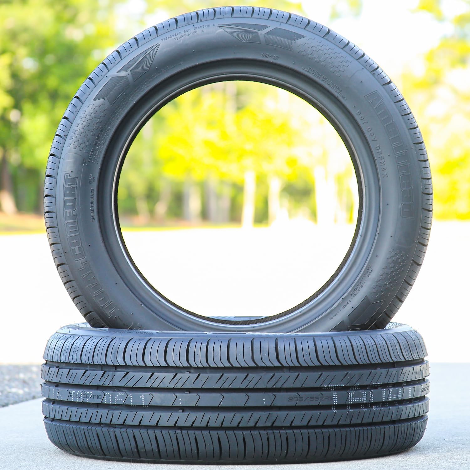 Set of 4 (FOUR) Ameritread Total Comfort Passenger Car All-Season High Performance Radial Tires-205/55R16 205/55ZR16 205/55/16 205/55-16 91W Load Range SL 4-Ply BSW Black Side Wall UTQG 500AA