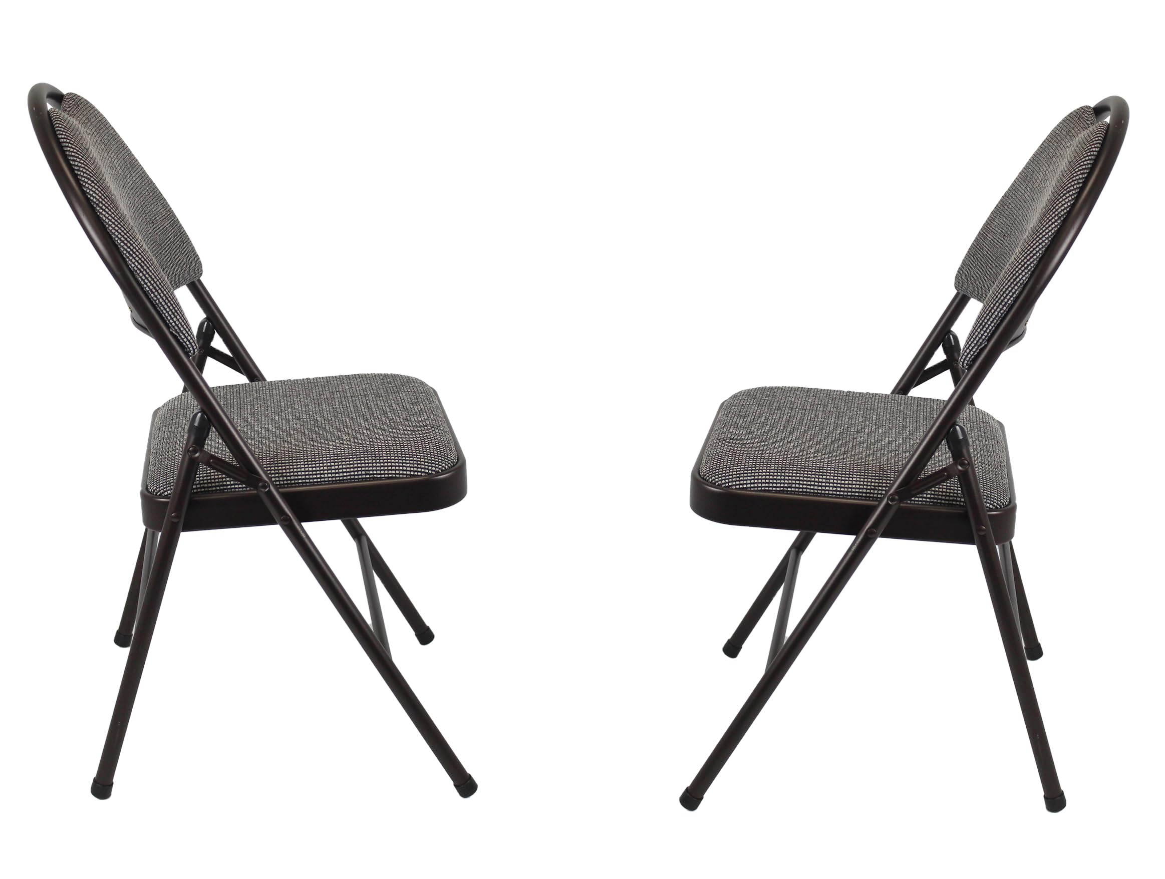 Meta Heavy Duty Folding Chair with Padded Fabric Seat & Backrest β Steel Frame, Comfortable Office, Dining, Study & Party Chair, Supports Heavyweight Persons (2, Grey)