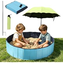 Sand Box Set with Umbrella, 48 Inch Large Portable SanBox