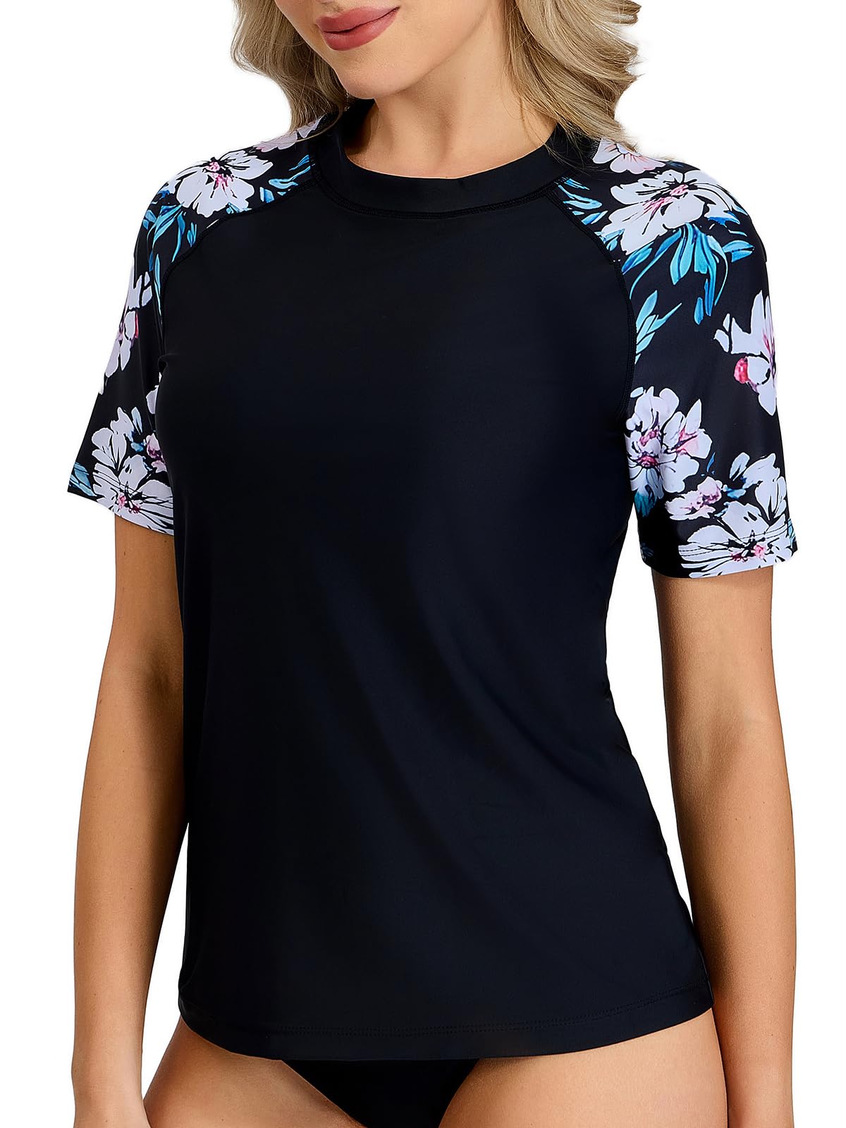 UV Shirt Damen Kurzarm UPF 50+ Schwimmshirt Rash Guard Badeshirt Schnelltrocknend für Wasser Surfen S-XXL