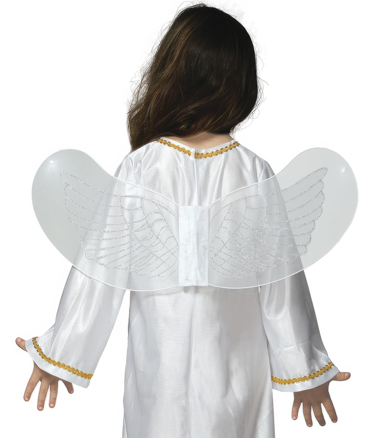 Costume Di Angelo Dorato Per Bambina 18-24 Mesi – Vestito E Ali Bianco-Oro, Perfetto Per Natale, Feste E Celebrazioni