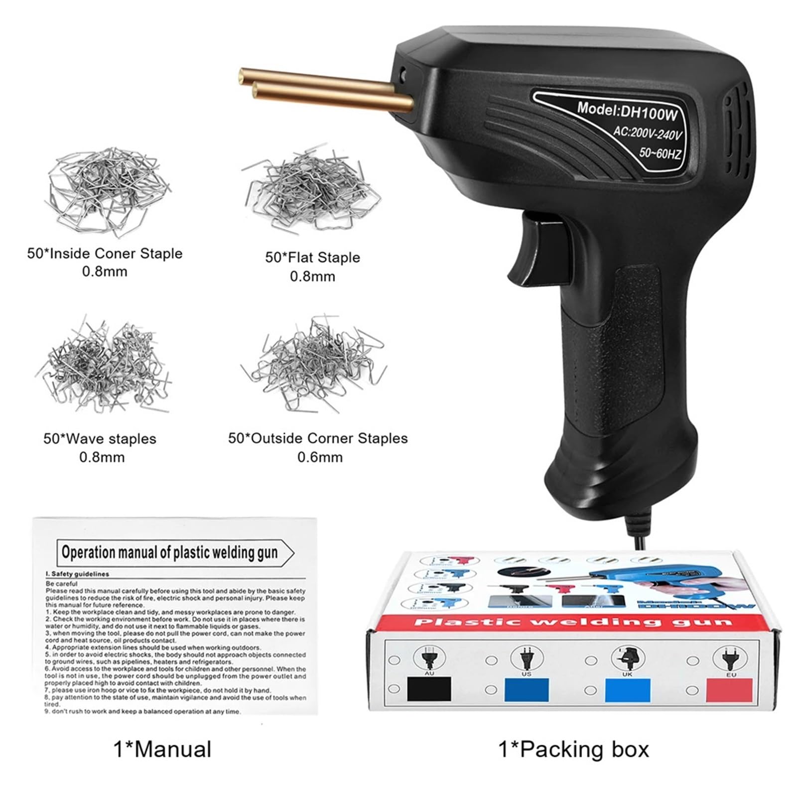 Machine à souder le plastique, kit réparation pare-chocs voiture, kit réparation plastique, pistolet agrafeur à chaud Soudage Plastique Machine