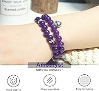 Vista 60 de 2Pcs Healing Crystal Bracelets for Women Handmade Beaded Bracelet Healing Prayers Crystal 8mm Natural Stone Beads Bracelet Stress Relief Get Well