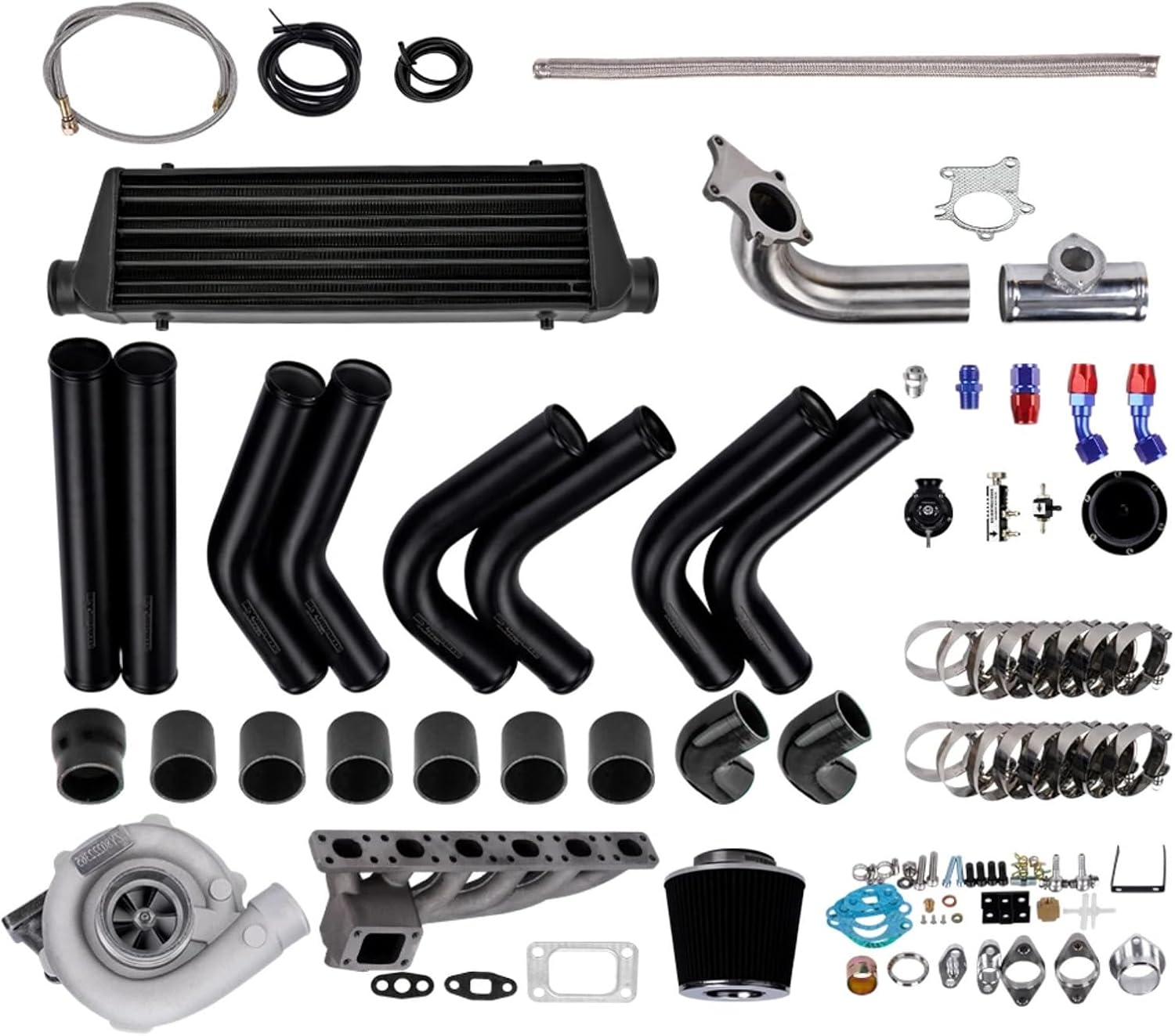 For E36 M3 I6 1992 1993 1994 1995 1996 1997 1998 1999 T3 T4 Turbo Compressor Turbine Turbo Manifold Intercooler Piping For Wastegate Kit