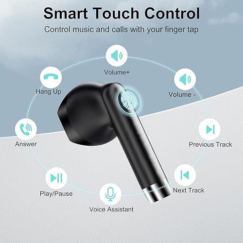 Miniatura 5 de Auriculares inalámbricos Bluetooth 5.3 para iPhone 1617 Pro, 8 horas de reproducción, llamadas claras y graves mejorados, funciona con iOSAndroid
