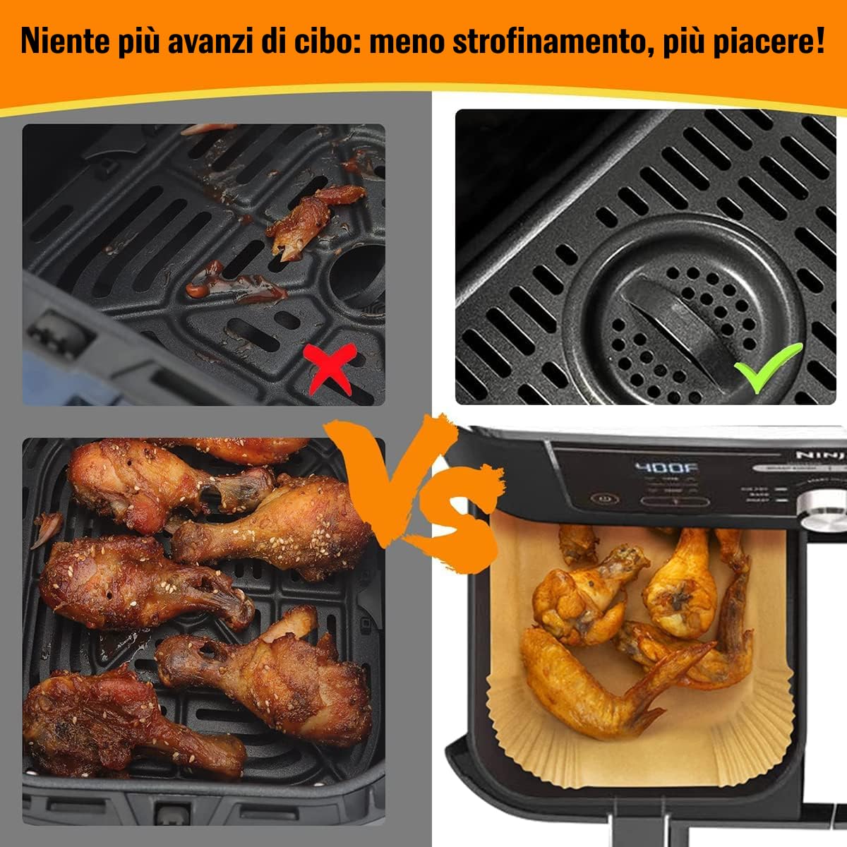 200 pezzi di carta da forno per friggitrice ad aria calda con
