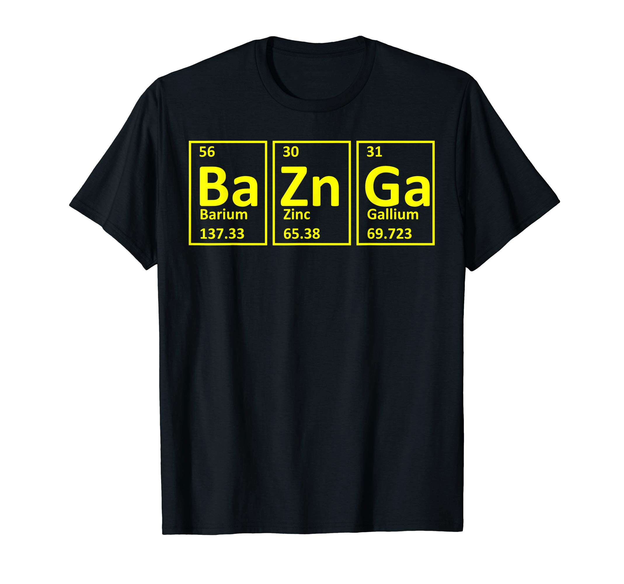 Sheldon Funny Nerdy Ba Zn Ga Barium Zinc Gallium Elements T-Shirt