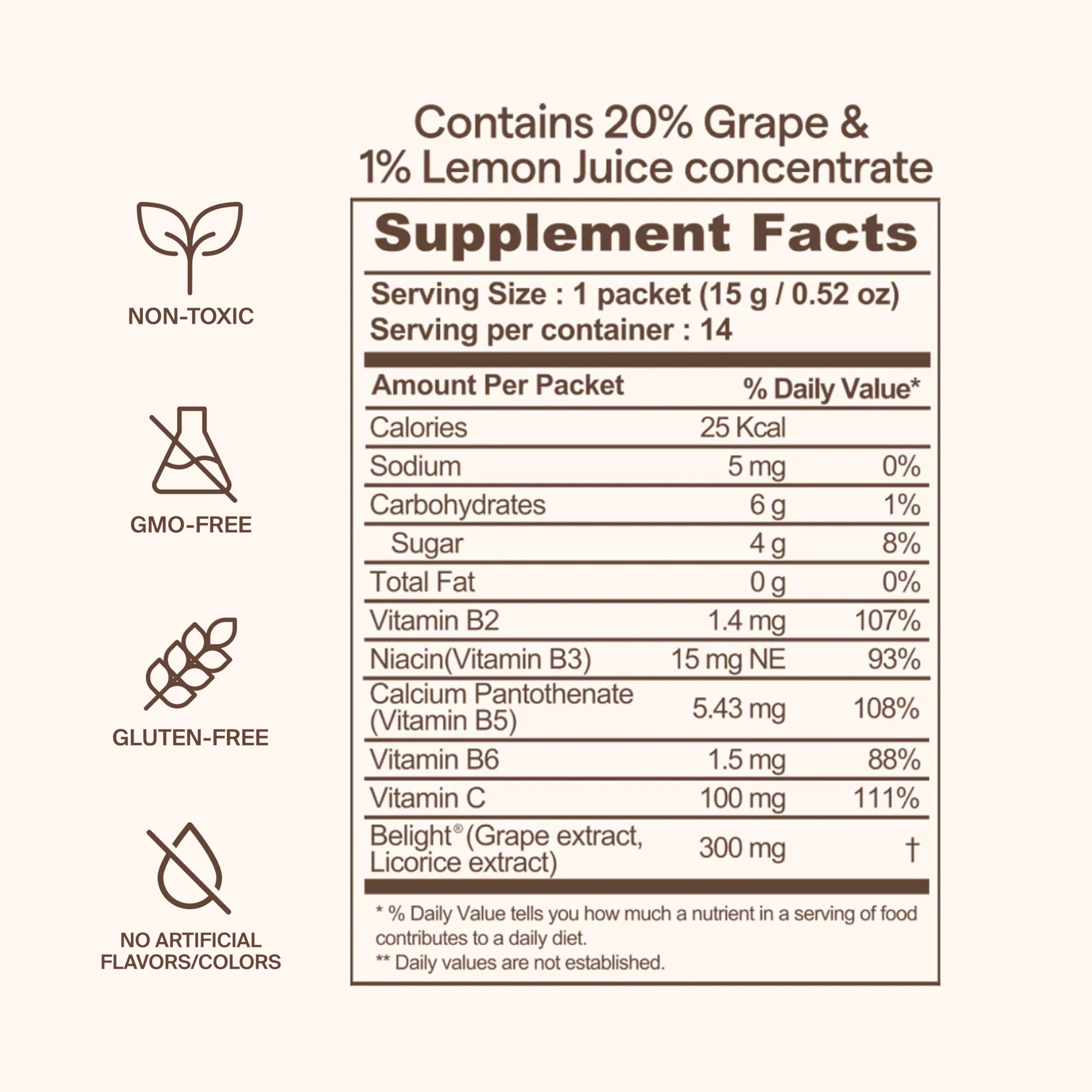Ownist Triple Shine Grape Jelly On-The-Go - Targets Dark Spots & Skin Brightening, Contains Belight™, Vitamins B, C - 14 Stick Packs — Amazon image 9