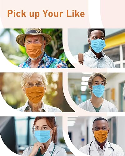 Miniatura 40 de Mascarillas desechables paquete de 100 unidades, 4 capas ASTM nivel 3 grado médico, transpirables para protección al aire libre de adultos, Sinfonía