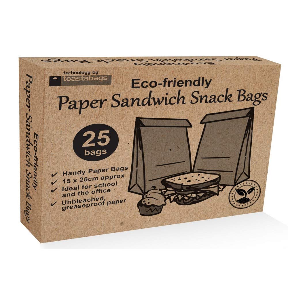 ECO Friendly Paper Sandwich & Snack Bags by TOASTABAGS - 25 Bags