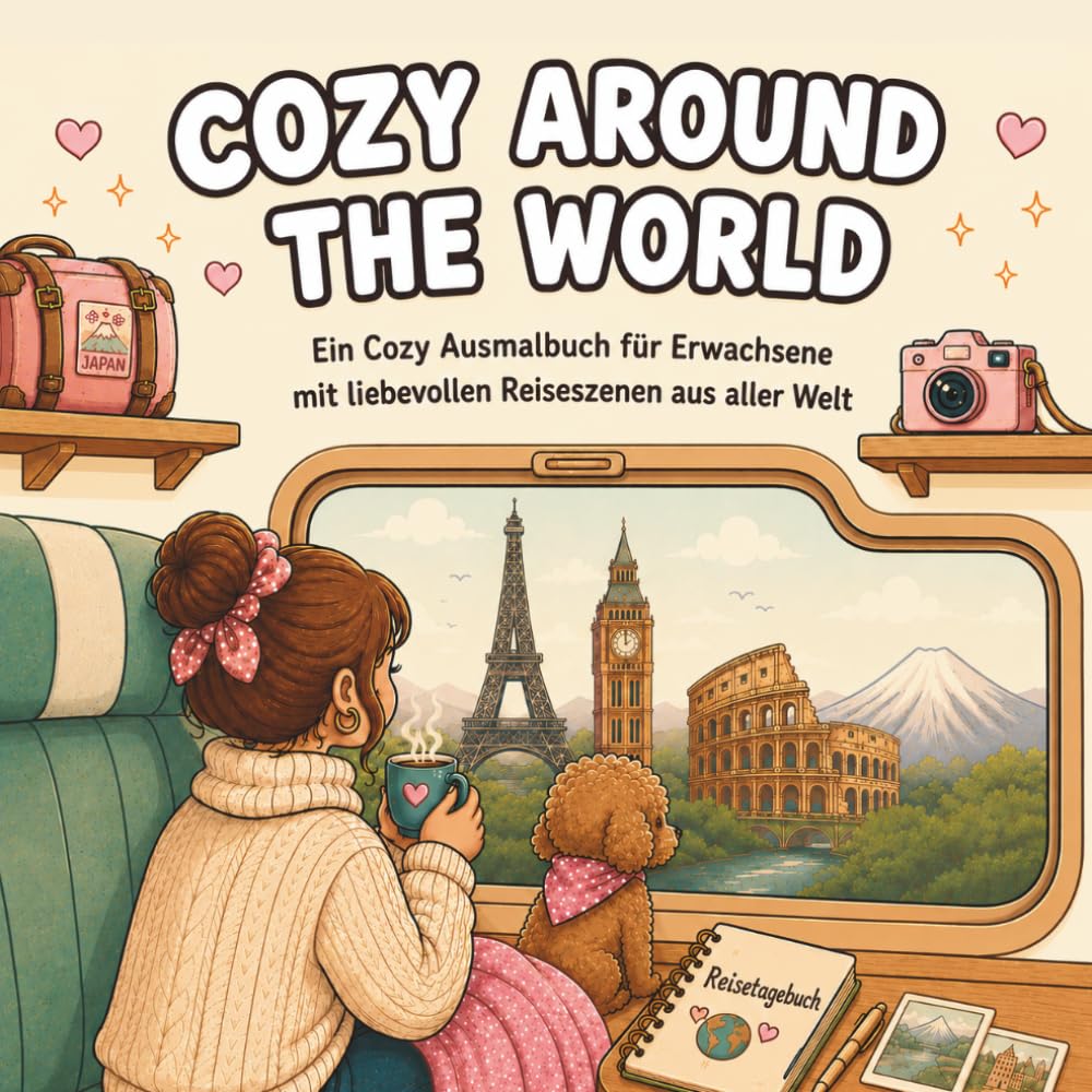 Cozy Around the World: Ein Cozy Ausmalbuch für Erwachsene mit liebevollen Reiseszenen aus aller Welt – Entspannend, Einfach und Perfekt zum Abschalten