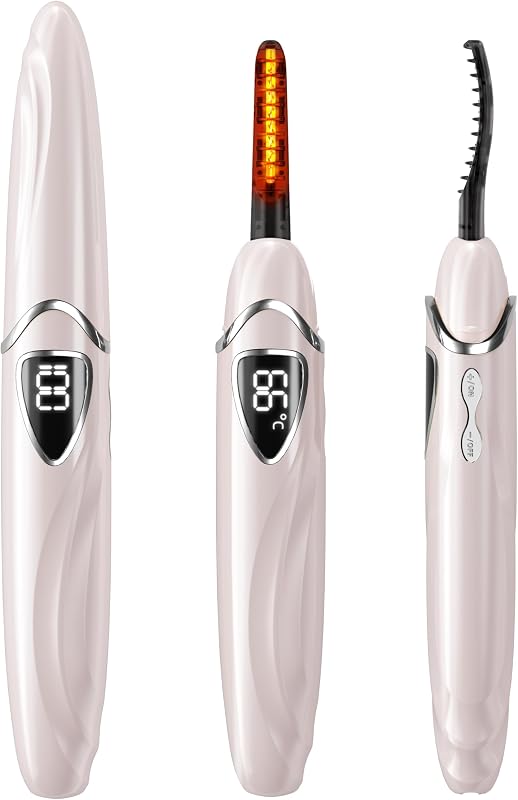 Curvador de cílios elétrico aquecido EYECURL S600, controle de temperatura, desligamento automático, Primrose Pink/Silver, S600-148MM