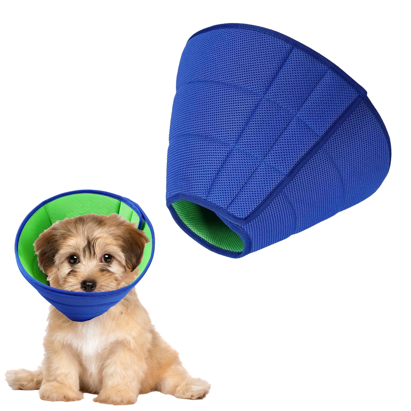 Soft Dog Cone Collar for Dogs After Surgery Adjustable Neck Recovery Collar for Pets Prevent Licking with Dog Bath Brush,for Small Dogs with Soft Protect Edge (S)