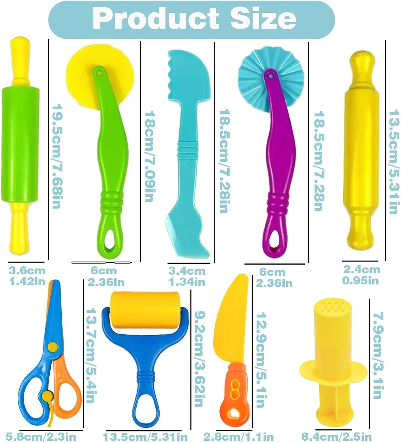 Unleash Creativity with 9 Pcs Play Dough Tools Sets Dough Accessories.Ideal as a Gift for Kids Aged 3-4-8 Years image 2