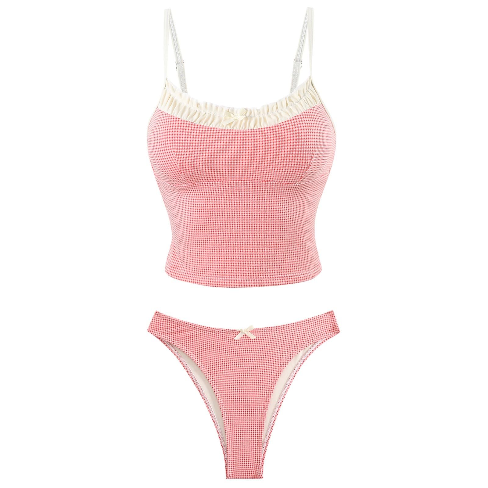 Tankini maillot de bain floral gainant à nœud ajustable dos nu