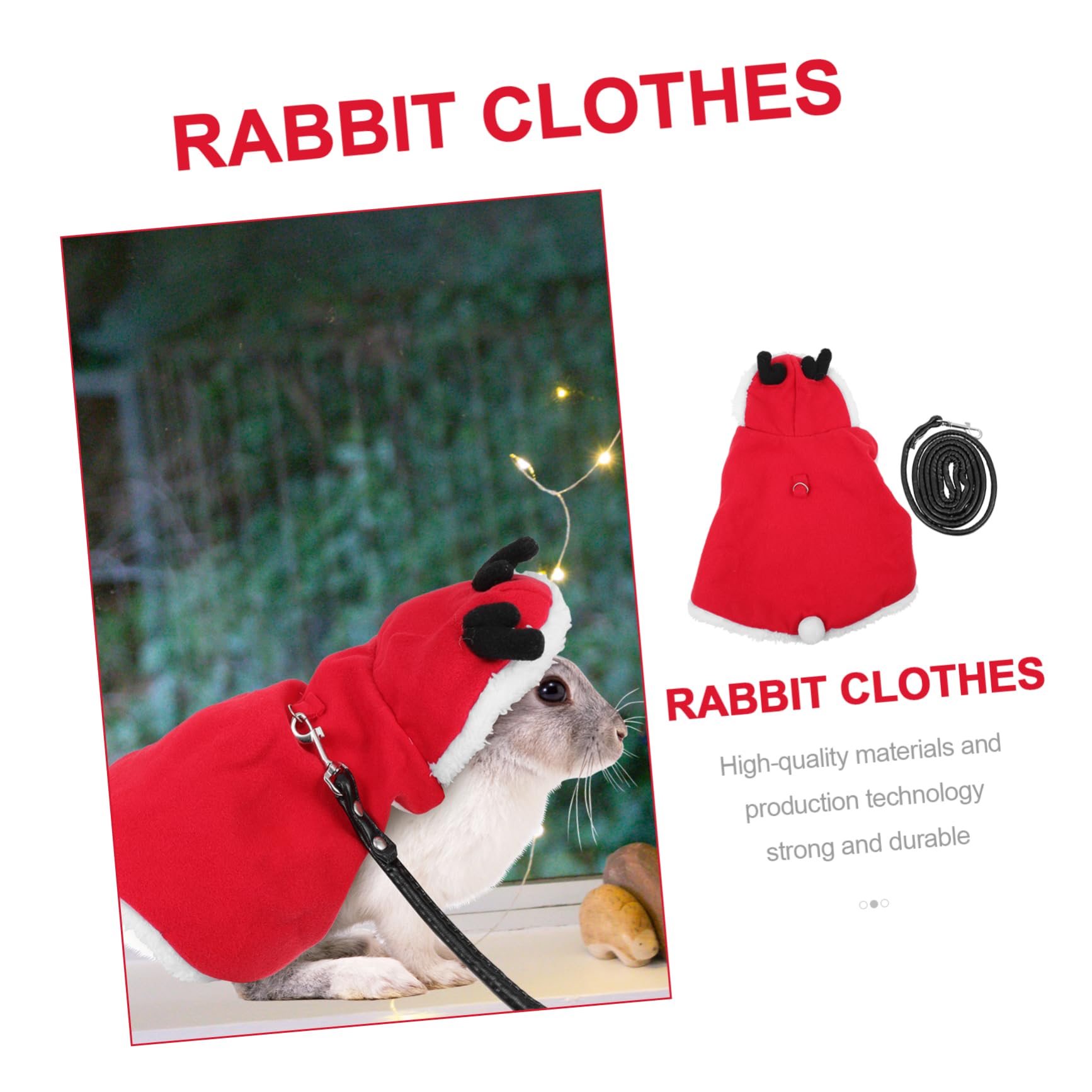 Didiseaon 3Pcs Maiale Riccio Vestito Petto Cincillà Rosso Christams Ratto Vacanza Corda Furetto Gatto Per Con Piccolo Cucciolo Coniglio Cappello Cinghia Bunny Antler Criceto