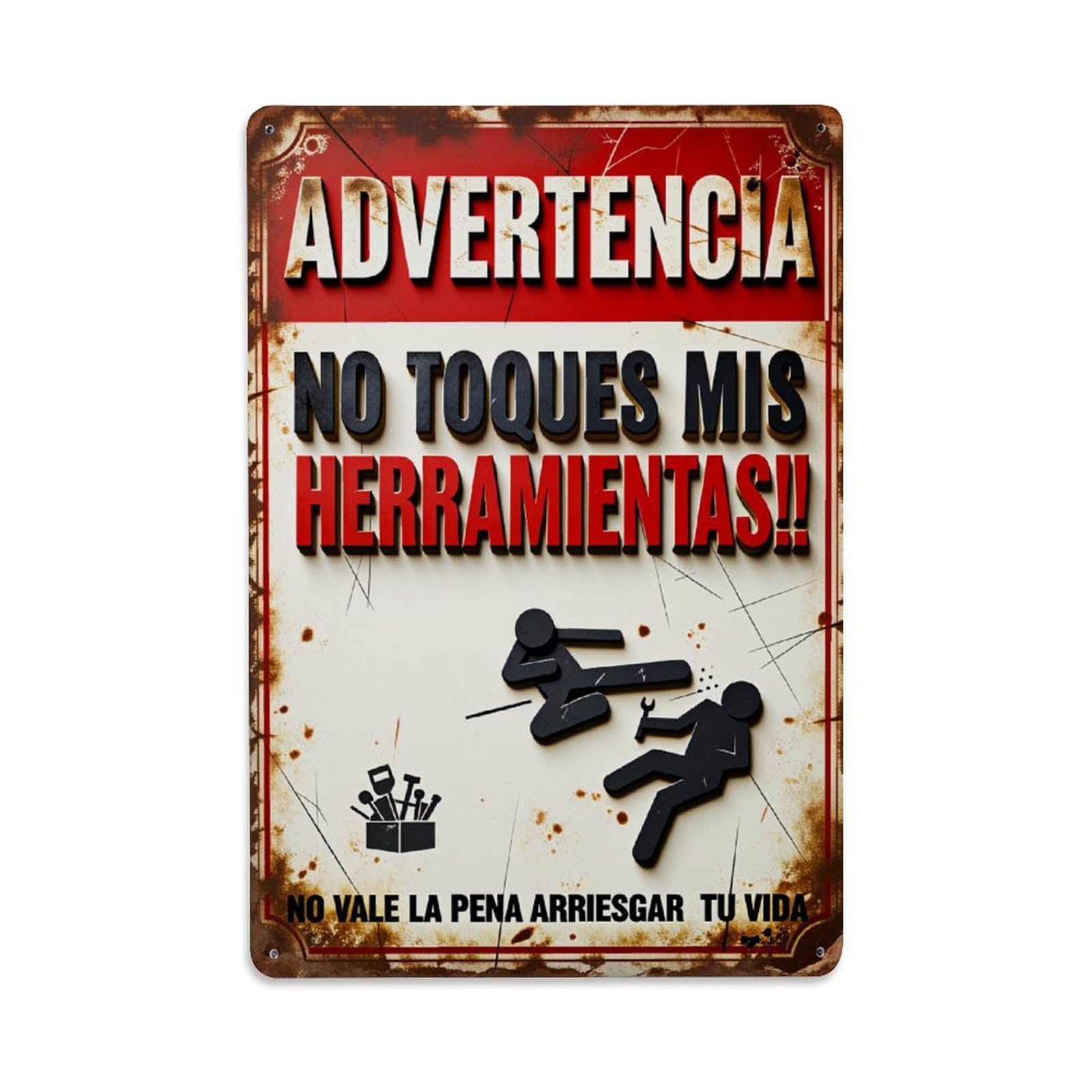 Lzwbntey Vintage Warning Do Not Touch My Tools Metal Tin Sign Retro Wall Decor For Home Bar Garage Cafe, Indoor & Outdoor Decorative Metal Poster, 8X12 Inch