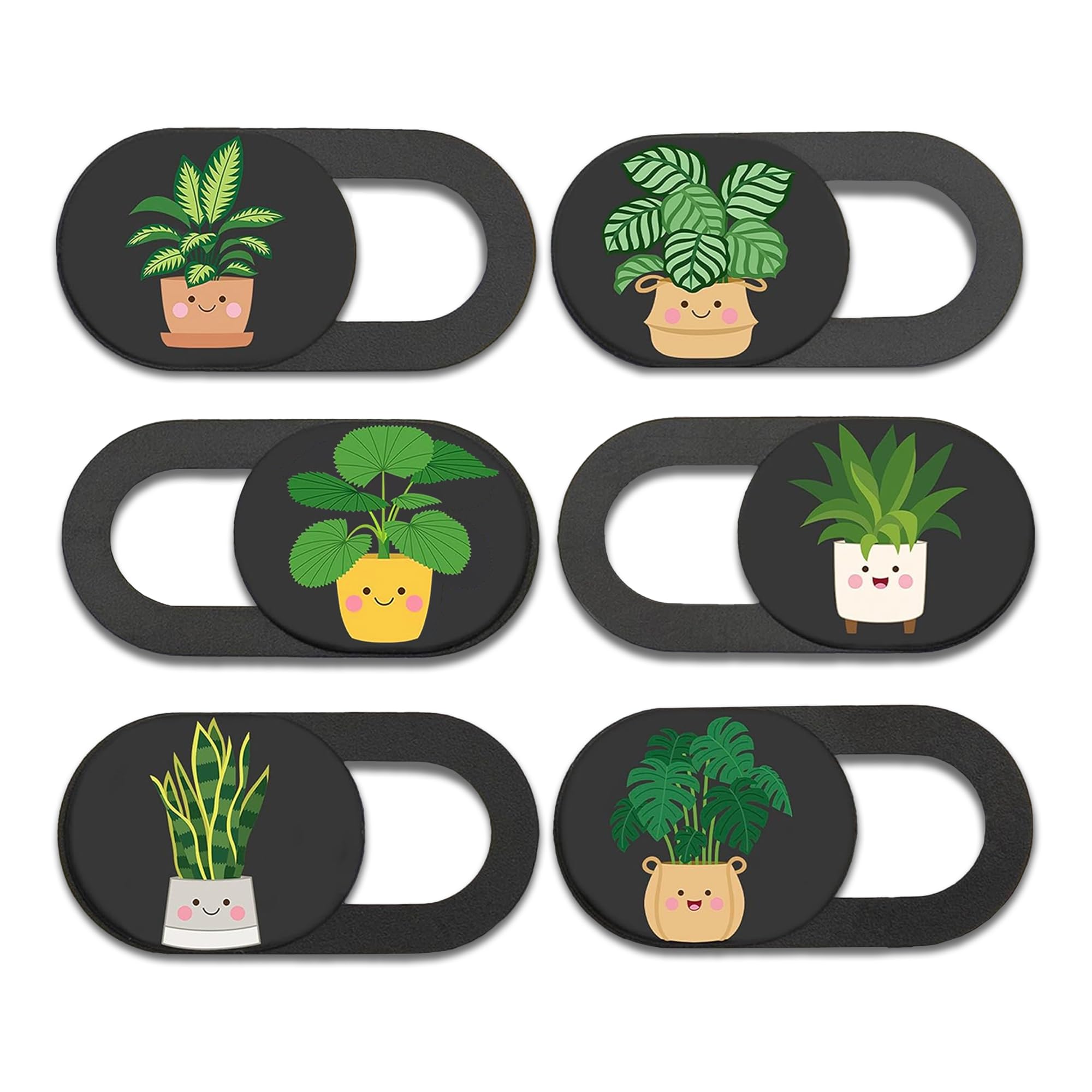MESMOS 6pk Laptop Camera Cover Slide Cute, Laptop Accessories, Phone & Computer Camera Webcam Cover Slide, Web Cam Privacy Blocker (Plants (Small Size))